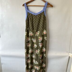 Matilda Jane Jumpsuit Let’s Go Together Work of Art Green Floral Wide Le…